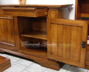 Sideboard made of solid walnut wood with 2 doors without inlays